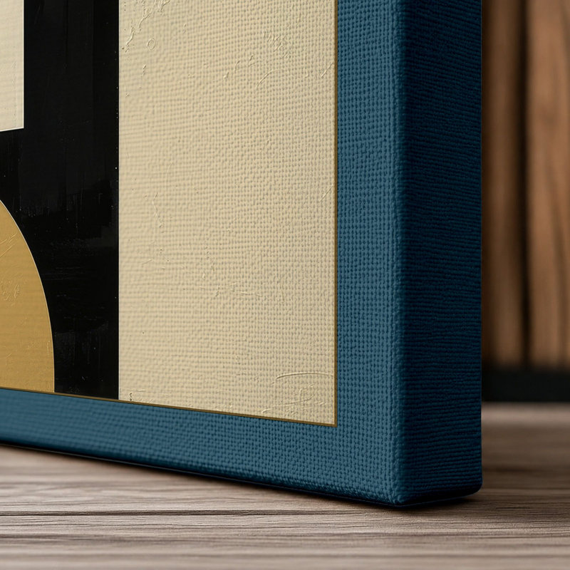 Harmony Geometric 1 Piece Wrapped Canvas Wall Art, 36x24 - 91.4 x 61.0 cm, Teal Border