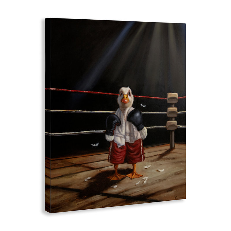 «Duck in Boxing Ring», conception par Lucia Heffernan, H 20 po x l 16 po
