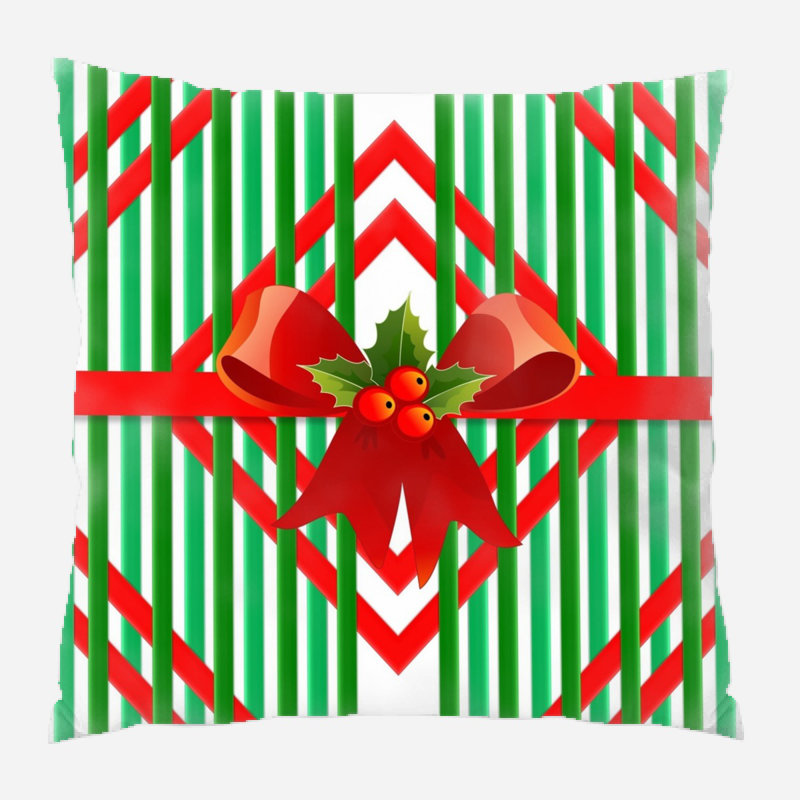 Christmas Geometric Microsuede Reversible Throw Pillow