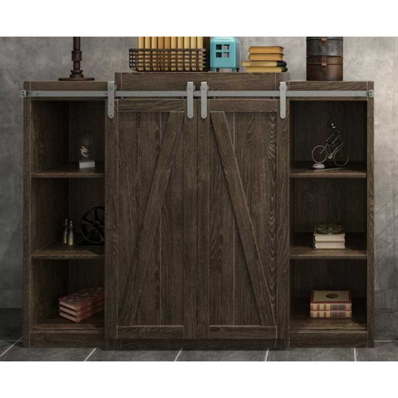 Quiet Glide Satin Nickel Double Track Barn Door Hardware Kit