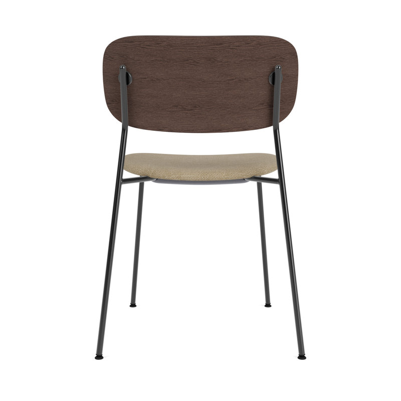 Co Upholstered Dining Chair, Dark Stained Oak, Bouclé 02 Acrylic, Black