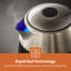 Geepas Illuminating Electric Kettle | 1.7L Cordless Stainless Steel Jug Kettle | Rapid Boil for Hot Water Tea Coffee | Boil Dry Protection Auto Shut Off | Swivel Base with Auto Lid Open | 2200W