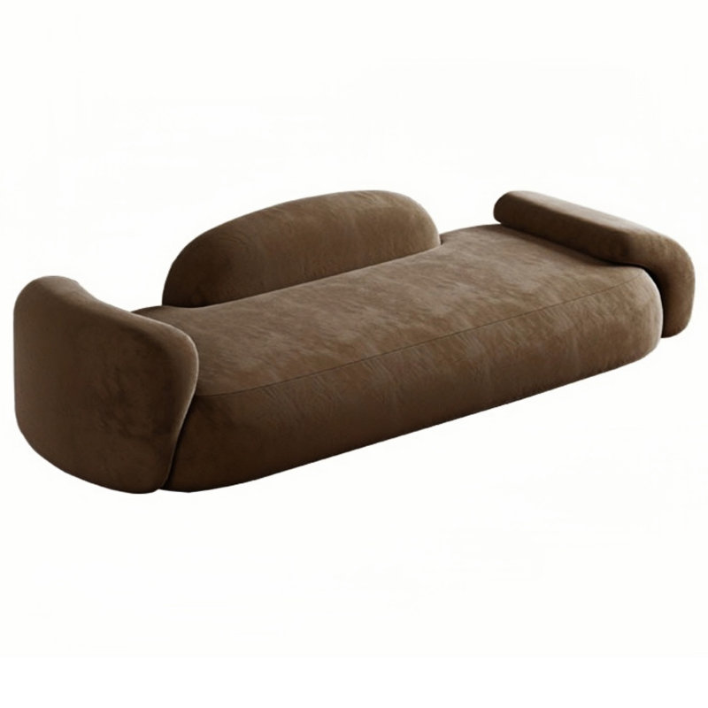 Banc rembourré en mélange de polyester Harnam, H 21,65 po x l 70,86 po x P 19,68 po, Café