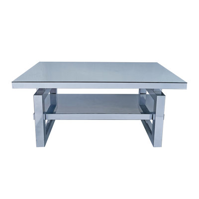 Modern Square Luxury Coffee Table Home Tempered Glass Tea Table Living Room Balcony Simple Table Simple Small Apartment (Only Including Table)
