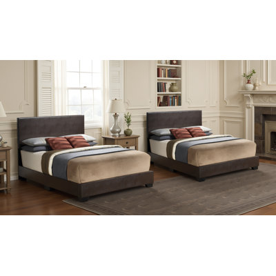 Antwerp Cappuccino Faux Leather Full Bed Set Of 2