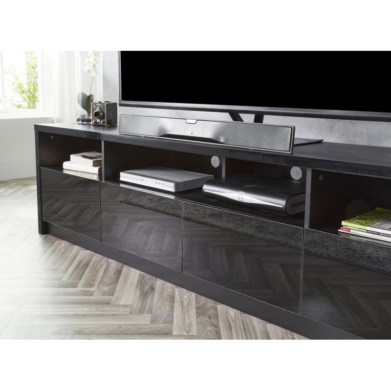 Meuble télé avec lumières Bayern, Noir