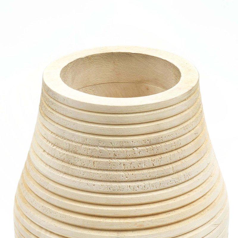 Vase décoratif en bois 1pc pour salon - 7X18
