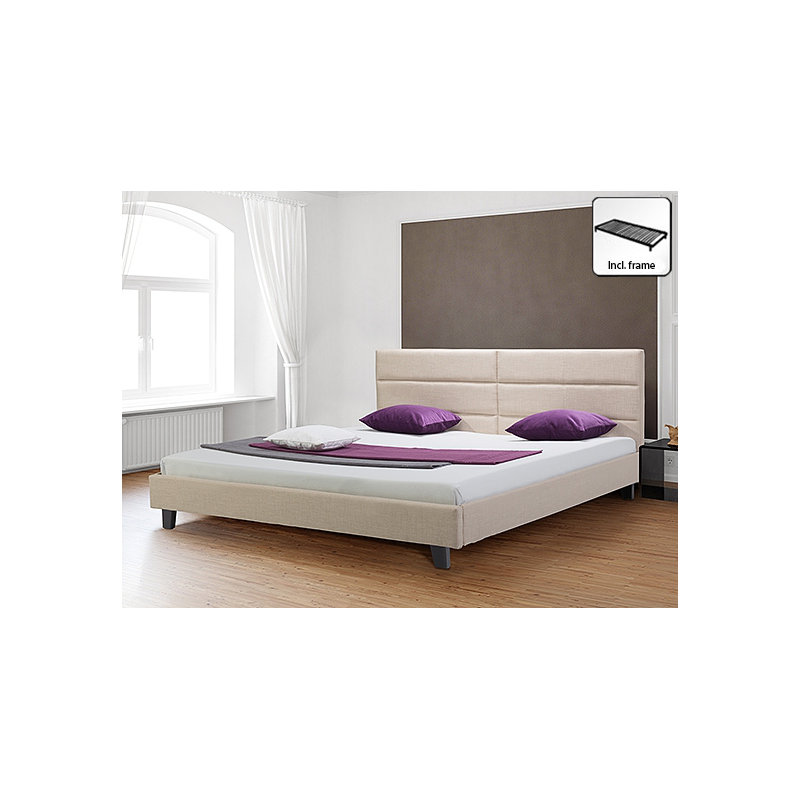 Upholstered Bed, Double, Beige