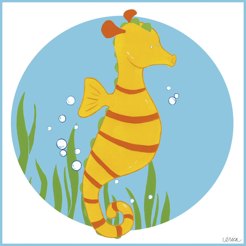 Sally The Seahorse by June Erica Vess - Wrapped Canvas Art Prints, 76cm H x 76cm W x 3.8cm D
