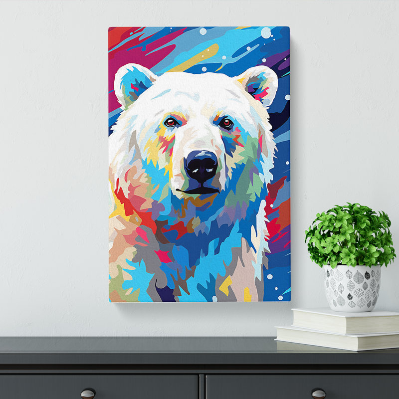 Polar Bear Pop - Wrapped Canvas, 76cm H x 50cm W x 3cm D