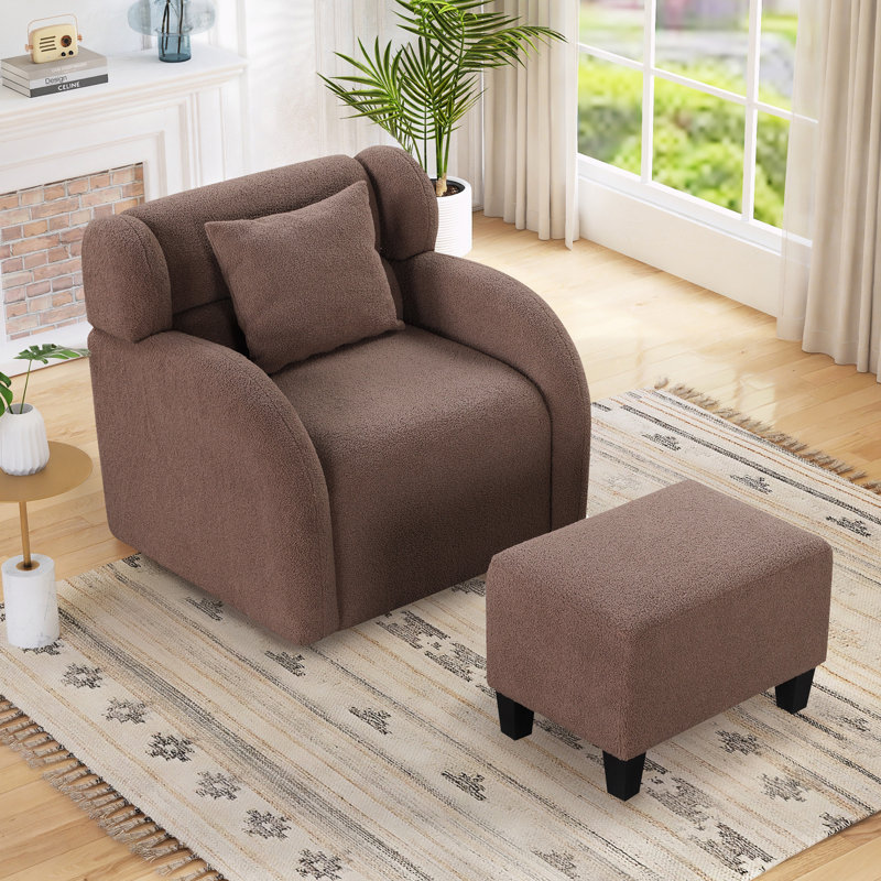 Fauteuil pivotant et demi Aubuchon, Velours brun