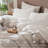 MooMee Sheet Set Extra Deep Pocket 100% Washed Cotton Linen Like Textured Lightweight Breathable-404490836-467774904