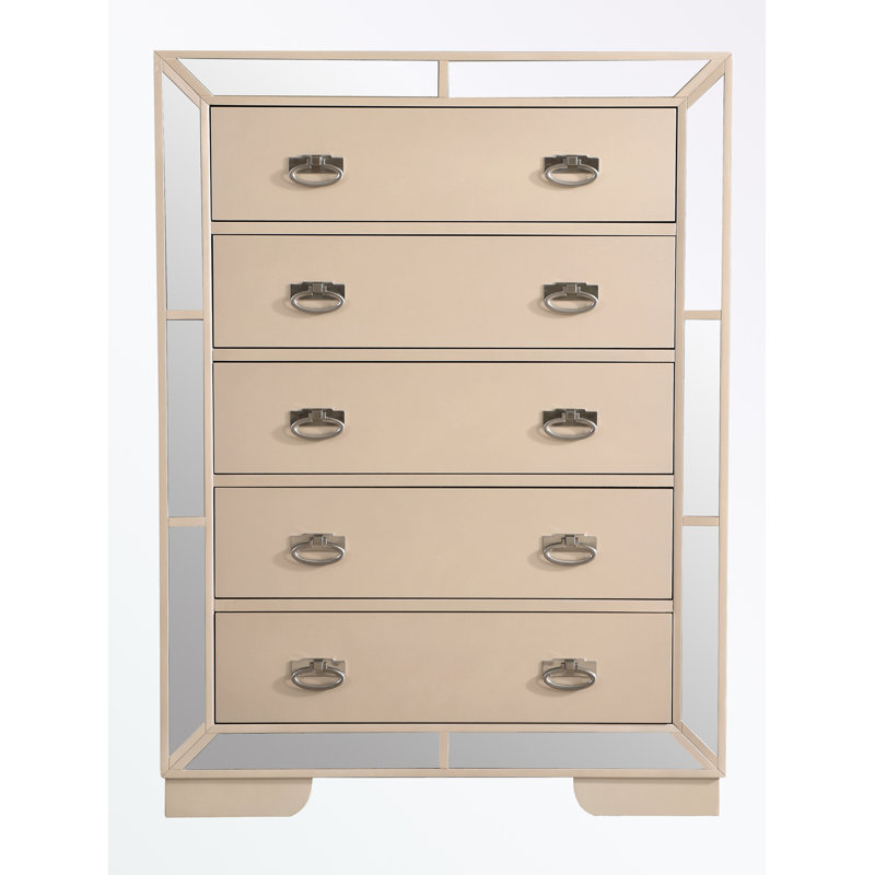 Commode de rangement avec cinq tiroirs, Naturel