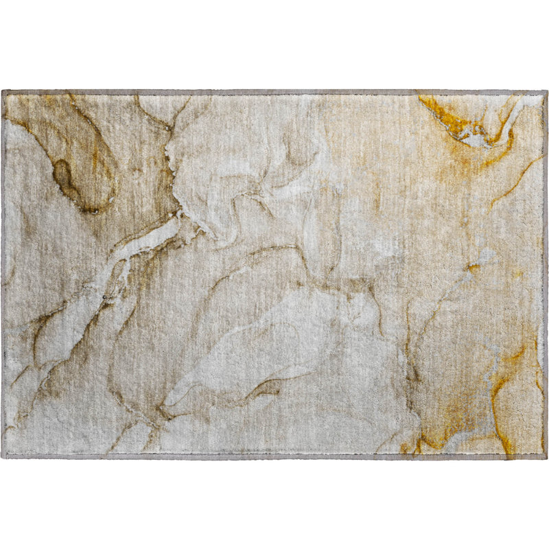 Premium Machine Washable Cerrito AMF516 Brown Rug, Rectangle 1'8" x 2'6"