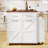 Farmhouse Kitchen Island With Drop Leaf And Removable Racks, Two Drawers, Rolling Cart On Wheels, Ideal For Home And Kitchen Storage-1221380335