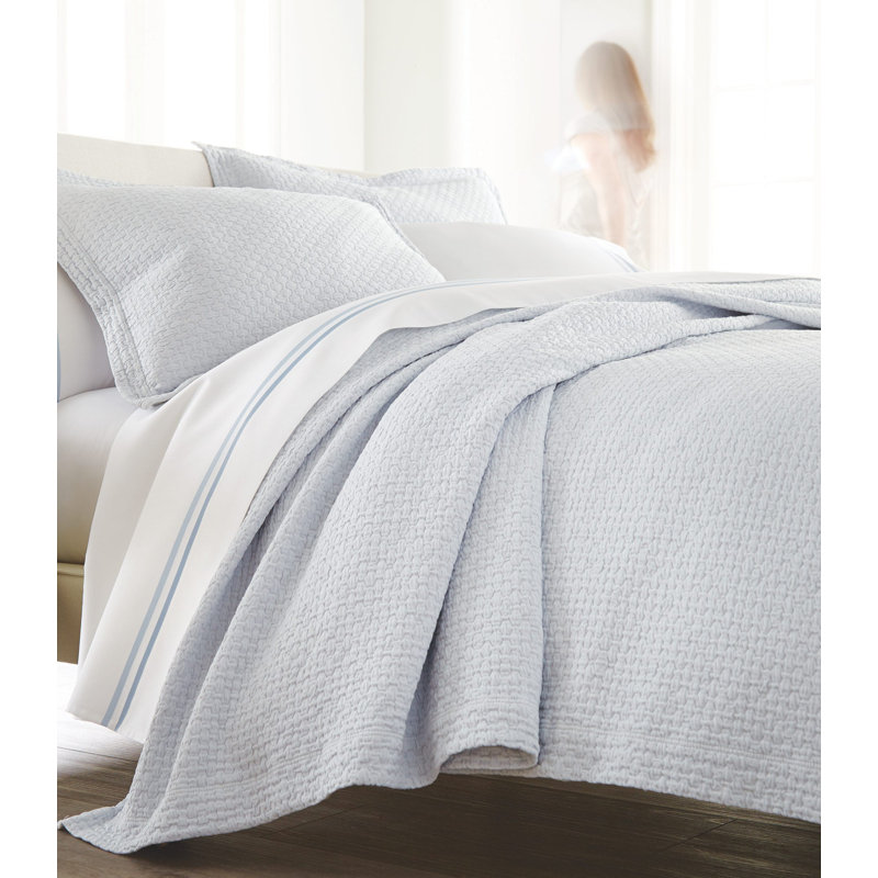 Juliet 100% Cotton Envelope Sham, King, Barely Blue
