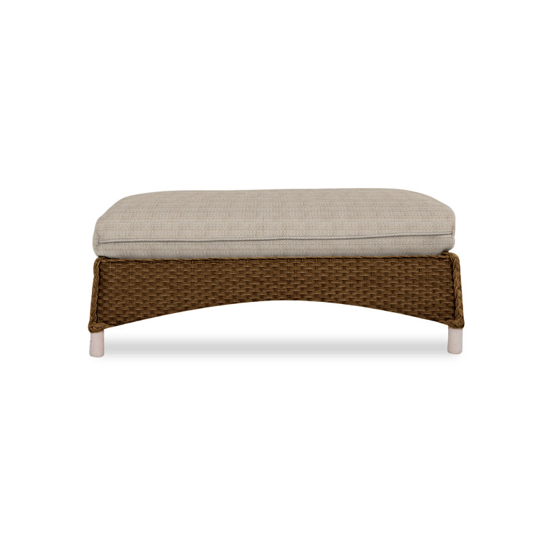 Mandalay Outdoor Ottoman, Beach Natural, Hickory