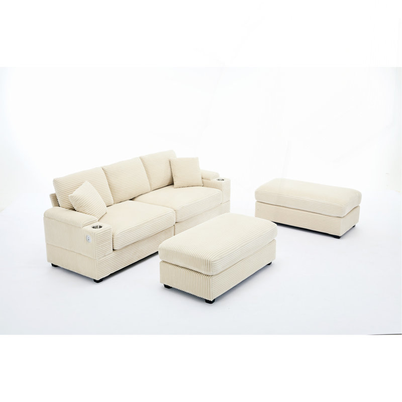 Ensemble de canapé-lit modulaire convertible Combination, Beige