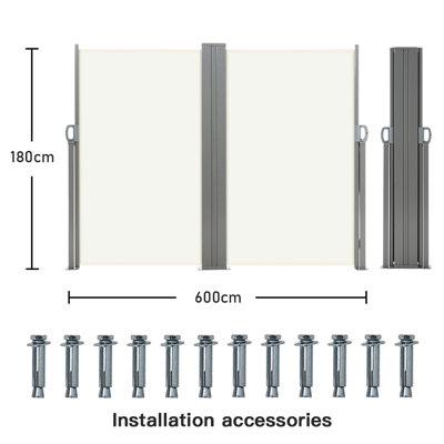 Garden Sanctuary 600 cm W x 12 cm D Polyester Freestanding Awning