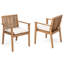 Chaise de patio de 2 pièces - Structure en bois, sièges confortables avec housses imperméables amovibles, 400 lb par chaise, couleur brune, idéal pour les pièces d'extérieur de patio, bois, sièges lavables, rembourrage en mousse, capacité, et