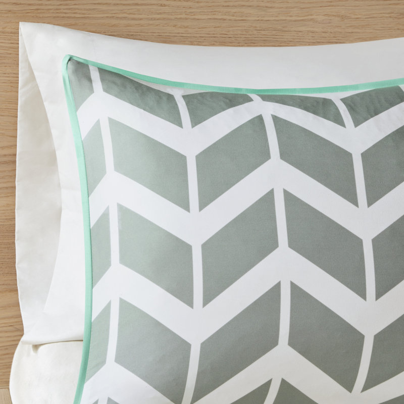 Teal and Gray Microfiber Twin Reversible Comforter Set