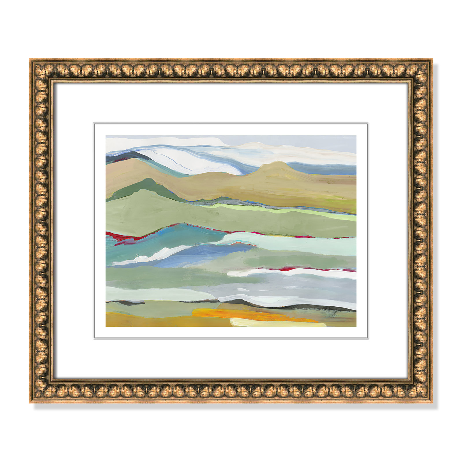 Dee "Goodbye Summer on the Hills" Painting, 17.25" H x 20.25" W x 0.88" D, Gold Bead Framed