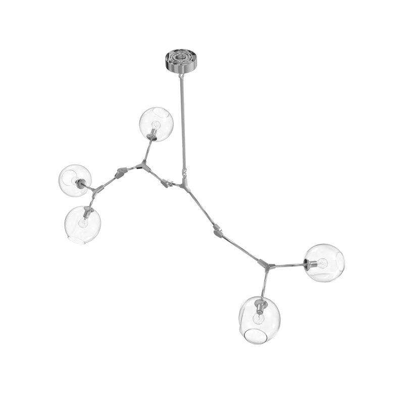 Fairfax 5 - Light Chandelier, Matte Chrome