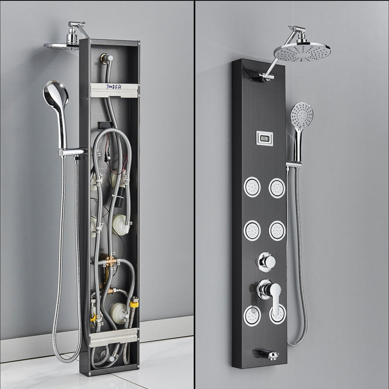 44.48'' Shower Panel with Adjustable Shower Head, Matte Black