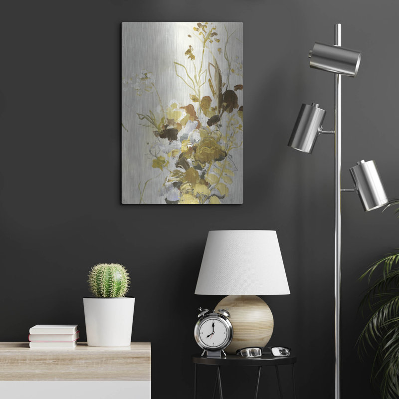  'Flock Of Flowers 2' by Design Fabrikken Metal Wall Art, 16" x 24"