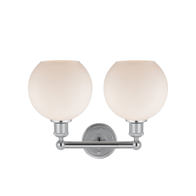 Ellington 2 - Light Dimmable Vanity Light, Matte White, Polished Chrome