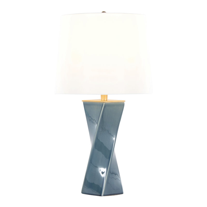 Curvo Square 27" Ceramic Table Lamp, Blue