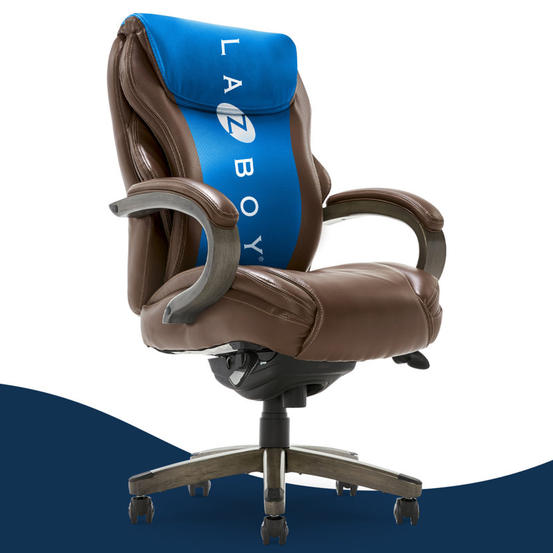 Chestnut Brown Leather High-Back Swivel Executive Chair