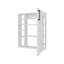 Armoire de salle de bain blanche à 1 porte avec 4 tablettes ouvertes