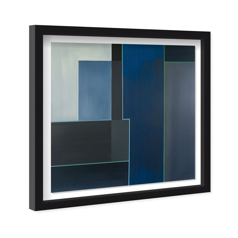 Desert Stillness II Shadowbox Abstract Print by Oliver Gal, Black Frame, 12 x 12, 13.5"H x 13.5"W, Black Frame