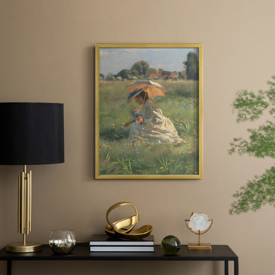 «Vintage Landscape CLXIV», reproduction encadrée - bois massif