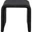 Table de bout carrée en noir, texture tissée, look rétro, silhouette en forme de U, pour divers espaces de vie noirs avec un design des années 1970, différentes zones-133591562