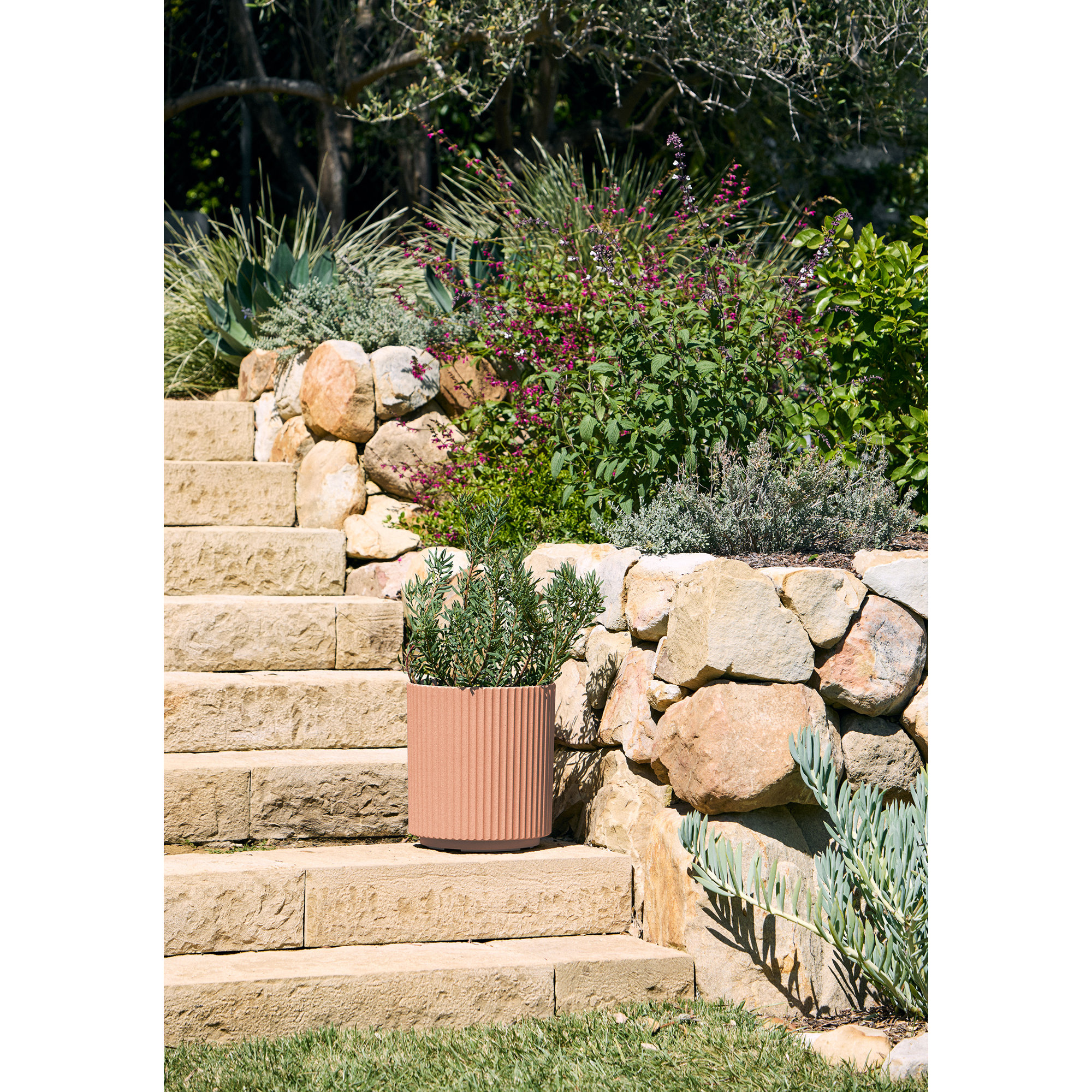 Demi Series Round Planter, 16" H x 14.75" W x 14.75" D, 1, Terracotta