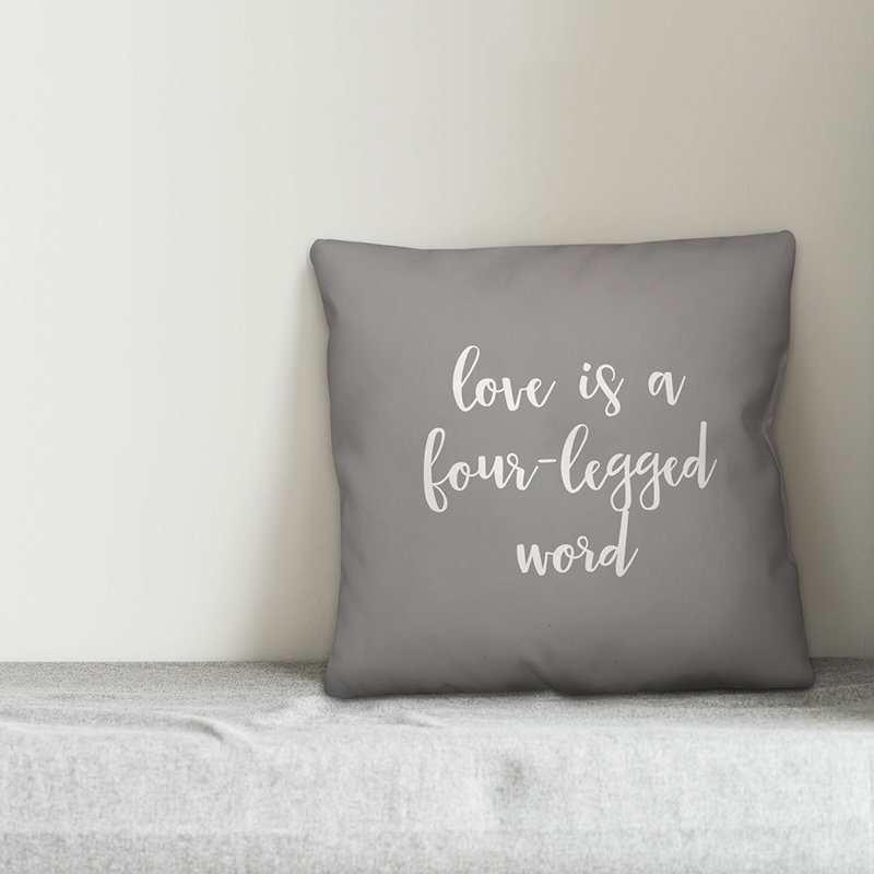  Coussin Love, Gris, Housse de coussin