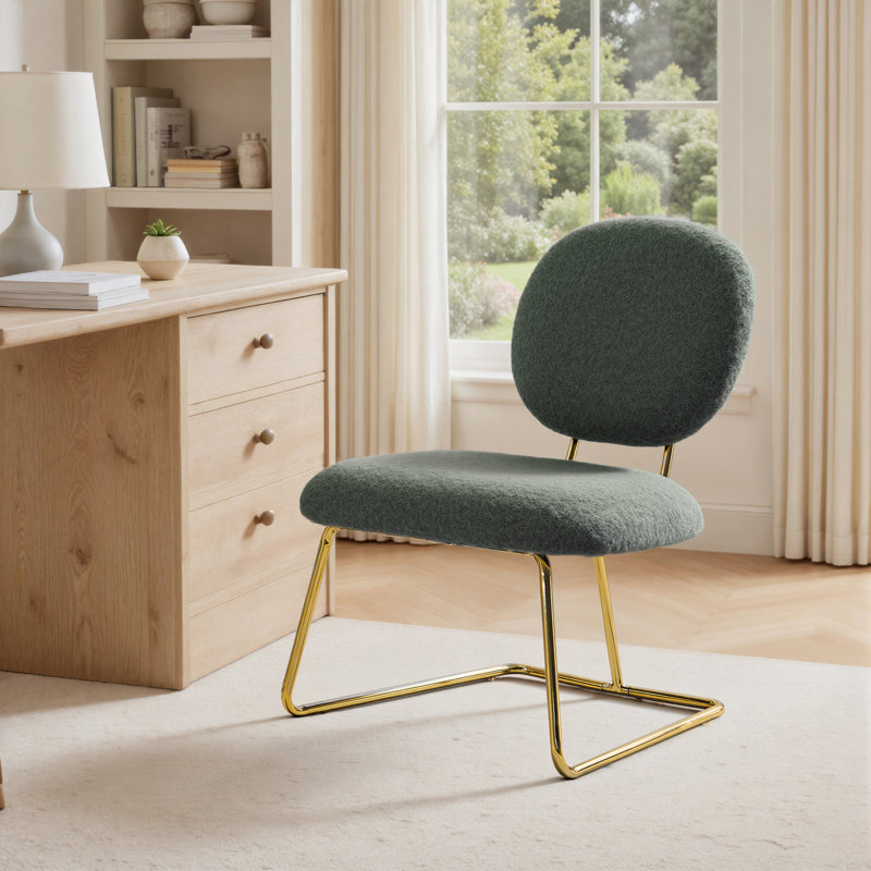 Striking Armless Accent Chair, Black Polyester