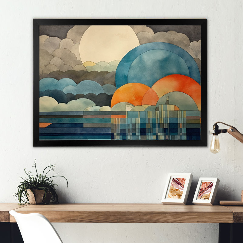 Nuage géant sur toile, Cadre simple noir, H 12 po x l 20 po x P 1 po
