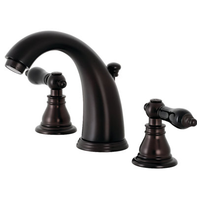 Kingston Brass Duchess Two-Handle 3-Hole Deck Mount Widespread Bathroom Faucet with Retail Pop-Up Drain