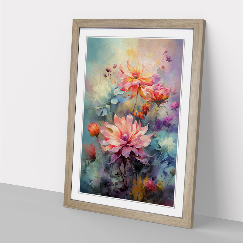 Wildflowers Digital Art - Framed Print, Oak Framed, 34cm H x 25cm W