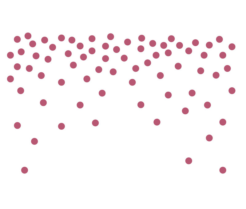 Adhésif décoratif à pois, Rouge à lèvres, H 24 po x l 39 po x P 0,01 po