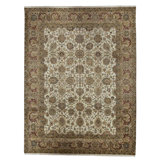 Wool Oriental Area Rug in Cream