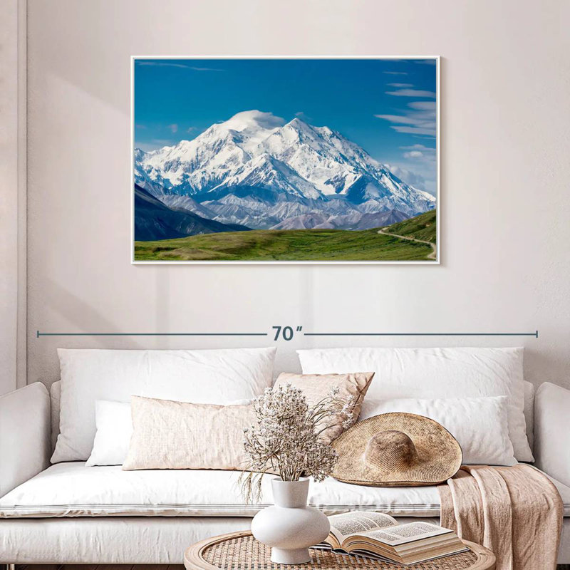 Mount McKinley Denali, Floating Frame White, 43" X 29"