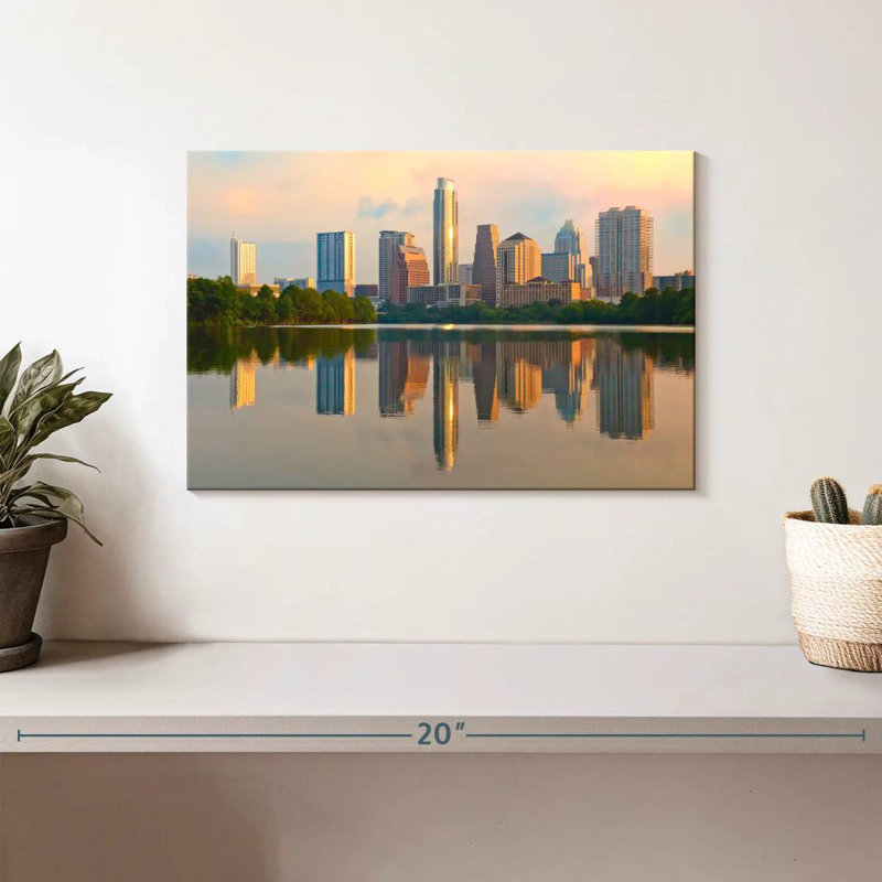 Austin Skyline Reflection, 8" H x 12" W