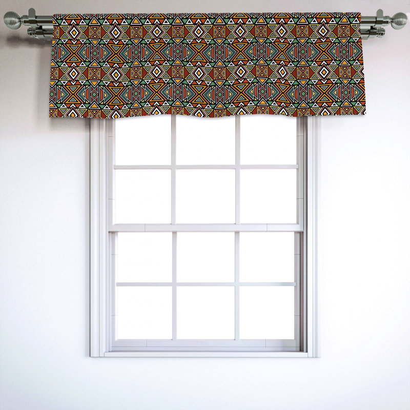Sateen Ikat Ruffled Window Valance
