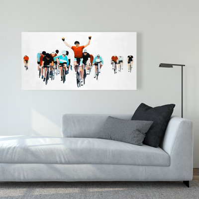 Cyclists at the End of a Race - Canvas Art for Home Decor