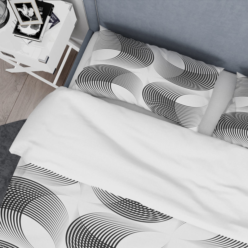 Ensemble de housse de couette monochrome Mid-Century, Housse simple + 1 taie décorative