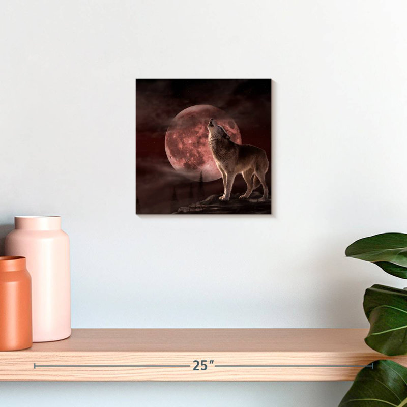 Brampt Wolf Moon Howling, 10'' H x 10'' W